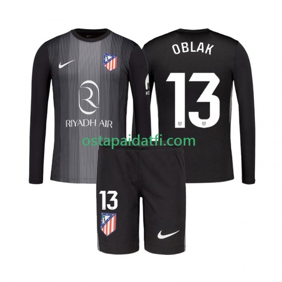 Atlético Madrid Lapset Maalivahdin Vieraspeli Jalkapallopaidat 2025-2026 Jan Oblak 13 Pitkähihainen