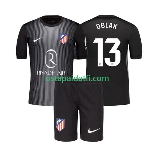 Atlético Madrid Lapset Maalivahdin Vieraspeli Jalkapallopaidat 2025-2026 Jan Oblak 13 Lyhythihainen