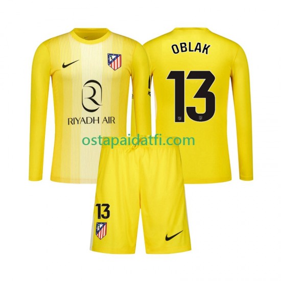 Atlético Madrid Lapset Maalivahdin Kotipeli Jalkapallopaidat 2025-2026 Jan Oblak 13 Pitkähihainen