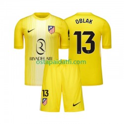 Atlético Madrid Lapset Maalivahdin Kotipeli Jalkapallopaidat 2025-2026 Jan Oblak 13 Lyhythihainen
