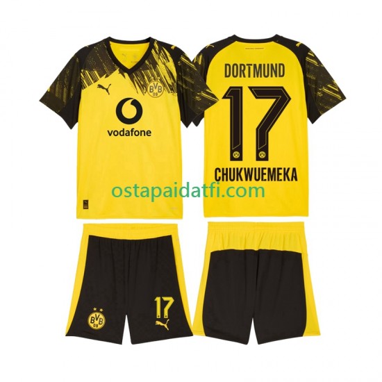 Borussia Dortmund Lapset Kotipeli Jalkapallopaidat 2025-2026 Carney Chukwuemeka 17 Lyhythihainen