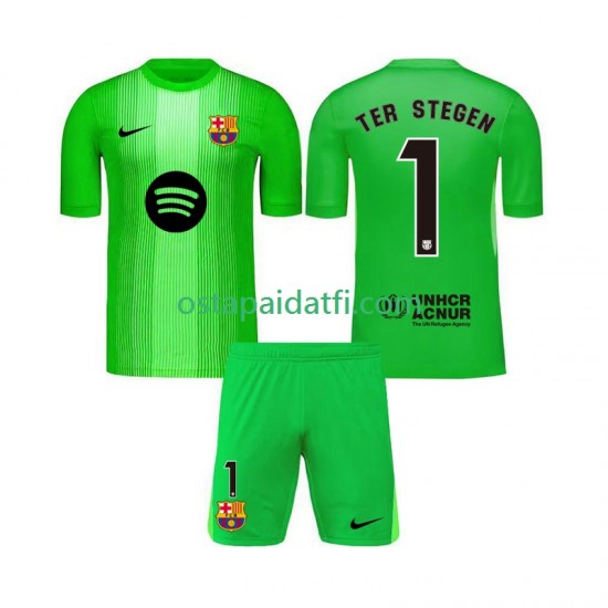 FC Barcelona Lapset Maalivahdin Kotipeli Jalkapallopaidat 2025-2026 Ter Stegen 1 Lyhythihainen