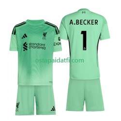 Liverpool Lapset Maalivahdin Kotipeli Jalkapallopaidat 2025-2026 Alisson Becker 1 Lyhythihainen