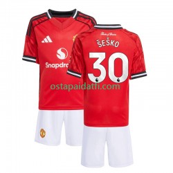 Manchester United Lapset Kotipeli Jalkapallopaidat 2025-2026 Benjamin Sesko 30 Lyhythihainen