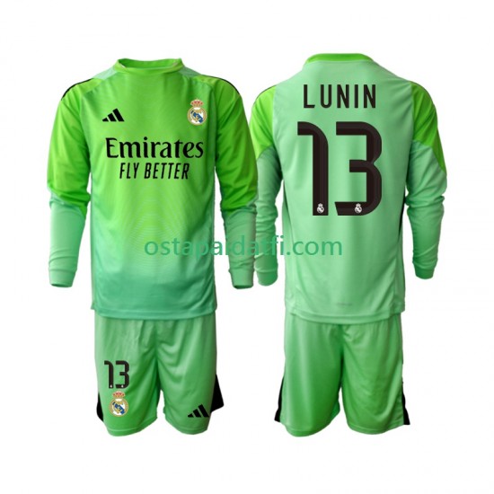 Real Madrid Lapset Maalivahdin Vieraspeli Jalkapallopaidat 2025-2026 Andriy Lunin 13 Pitkähihainen