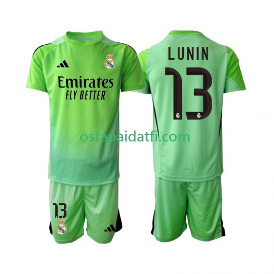 Real Madrid Lapset Maalivahdin Vieraspeli Jalkapallopaidat 2025-2026 Andriy Lunin 13 Lyhythihainen