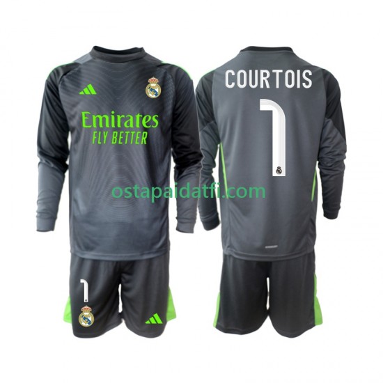 Real Madrid Lapset Kolmaspeli Jalkapallopaidat 2025-2026 Thibaut Courtois 1 Pitkähihainen