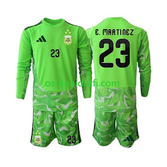 Argentiina Lapset Maalivahdin Kolmaspeli Jalkapallopaidat MM 2026 Emiliano Martinez 23 Pitkähihainen