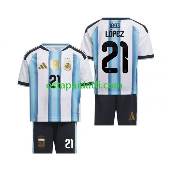 Argentiina Lapset Kotipeli Jalkapallopaidat MM 2026 Jose Manuel Lopez 21 Lyhythihainen