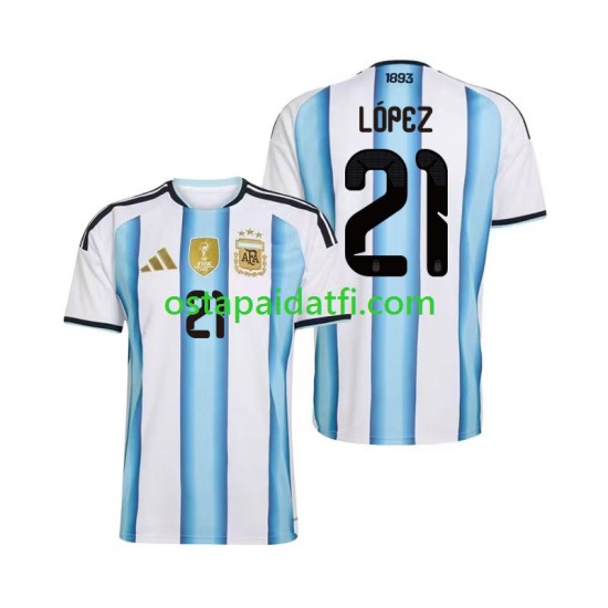 Argentiina Miehet Kotipeli Jalkapallopaidat MM 2026 Jose Manuel Lopez 21 Lyhythihainen