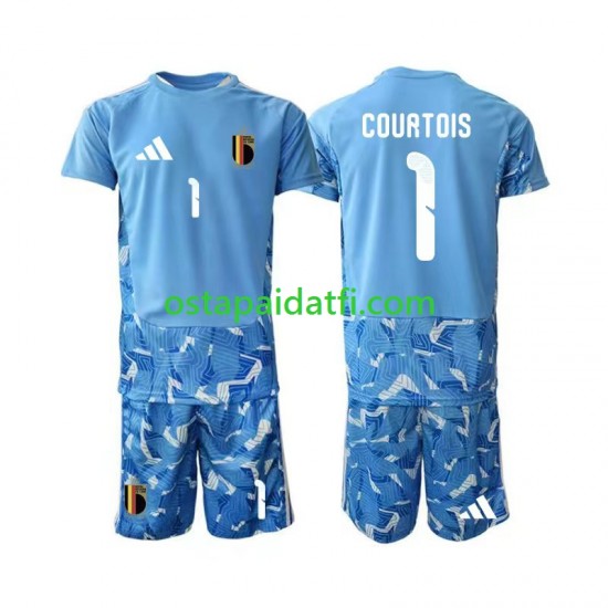 Belgia Lapset Maalivahdin Kotipeli Jalkapallopaidat MM 2026 Thibaut Courtois 1 Lyhythihainen