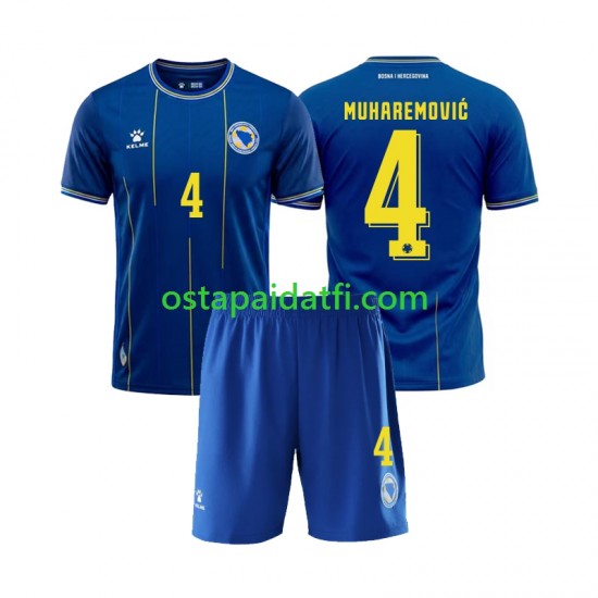 Bosnia ja Hertsegovina Lapset Kotipeli Jalkapallopaidat MM 2026 Tarik Muharemovic 4 Lyhythihainen
