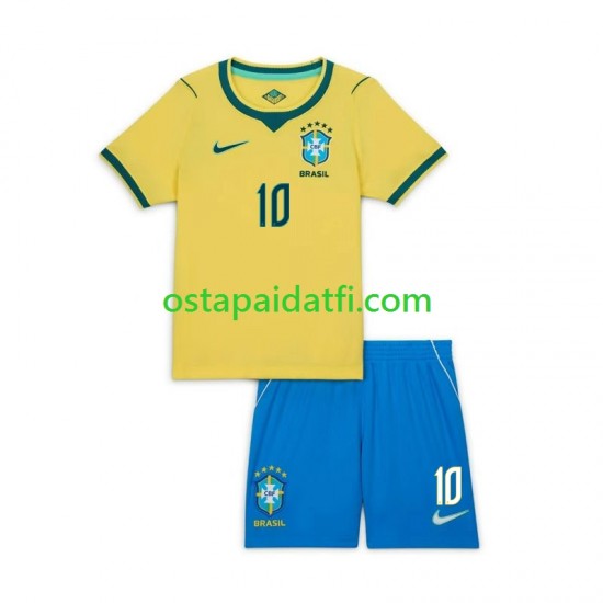 Brasilia Lapset Kotipeli Jalkapallopaidat MM 2026 Neymar JR 10 Lyhythihainen