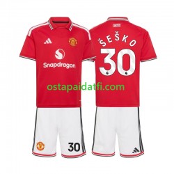 Manchester United Lapset Kotipeli Jalkapallopaidat 2026-2027 Benjamin Sesko 30 Lyhythihainen