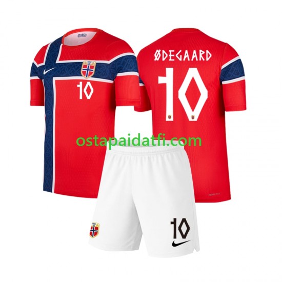 Norja Lapset Kotipeli Jalkapallopaidat MM 2026 Martin Odegaard 10 Lyhythihainen