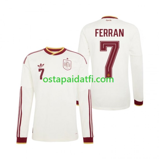 Espanja Miehet Vieraspeli Jalkapallopaidat MM 2026 Ferran Torres 7 Pitkähihainen