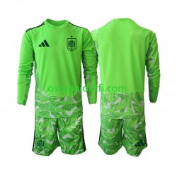 Espanja Lapset Maalivahdin Jalkapallopaidat MM 2026 6th Green color Pitkähihainen