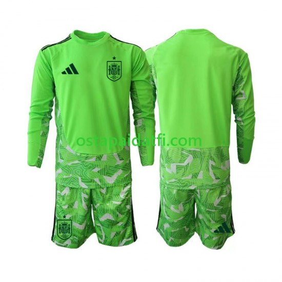 Espanja Lapset Maalivahdin Jalkapallopaidat MM 2026 6th Green color Pitkähihainen