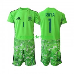 Espanja Lapset Maalivahdin Jalkapallopaidat MM 2026 David Raya 1 6th Green color Lyhythihainen