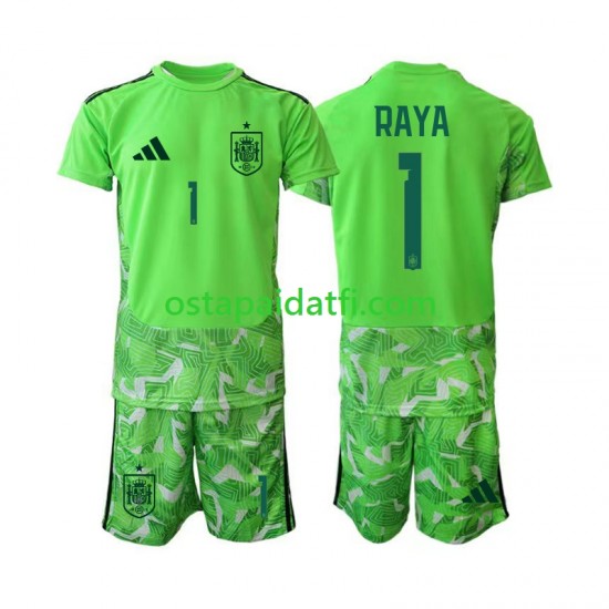 Espanja Lapset Maalivahdin Jalkapallopaidat MM 2026 David Raya 1 6th Green color Lyhythihainen
