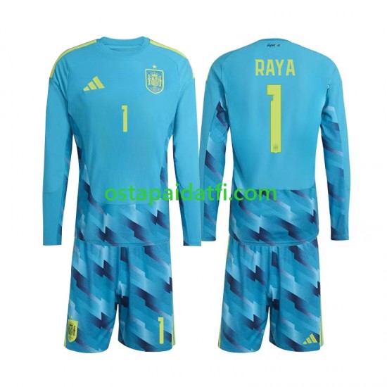 Espanja Lapset Maalivahdin Kotipeli Jalkapallopaidat MM 2026 David Raya 1 Pitkähihainen