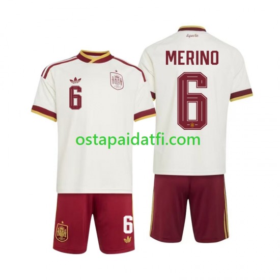 Espanja Lapset Vieraspeli Jalkapallopaidat MM 2026 Mikel Merino 6 Lyhythihainen
