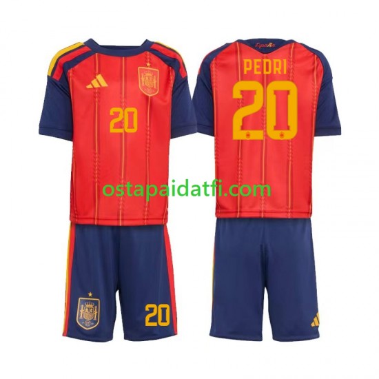 Espanja Lapset Kotipeli Jalkapallopaidat MM 2026 Pedri 20 Lyhythihainen