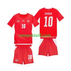 Sveitsi Lapset Kotipeli Jalkapallopaidat MM 2026 Granit Xhaka 10 Lyhythihainen