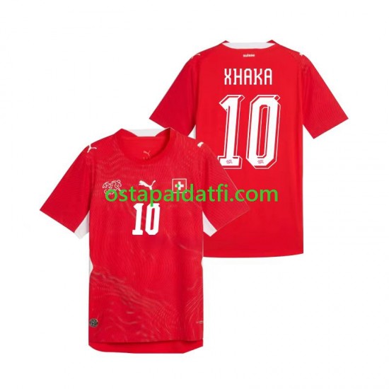 Sveitsi Miehet Kotipeli Jalkapallopaidat MM 2026 Granit Xhaka 10 Lyhythihainen
