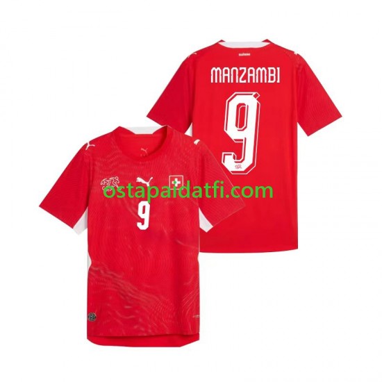Sveitsi Miehet Kotipeli Jalkapallopaidat MM 2026 Johan Manzambi 9 Lyhythihainen