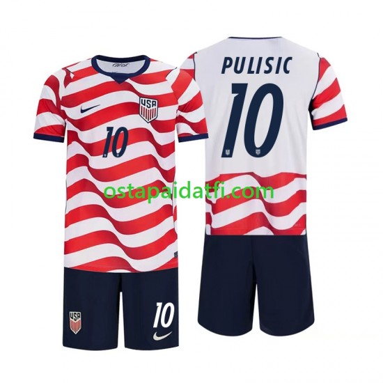 Yhdysvallat Lapset Kotipeli Jalkapallopaidat MM 2026 Christian Pulisic 10 Lyhythihainen