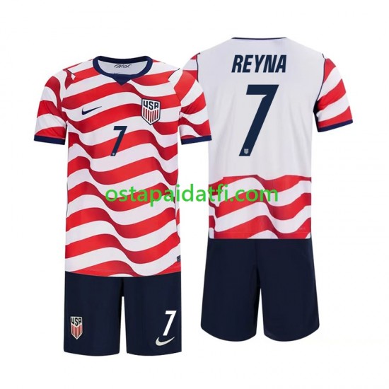 Yhdysvallat Lapset Kotipeli Jalkapallopaidat MM 2026 Giovanni Reyna 7 Lyhythihainen