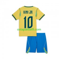 Brasilia Lapset Kotipeli Jalkapallopaidat MM 2026 Vinicius Junior 10 Lyhythihainen