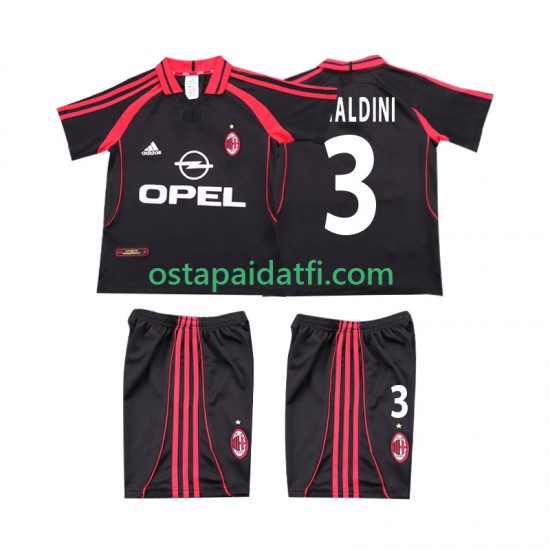 AC Milan Lapset Retro Kolmaspeli Jalkapallopaidat MALDINI 3 2000 2001 Lyhythihainen