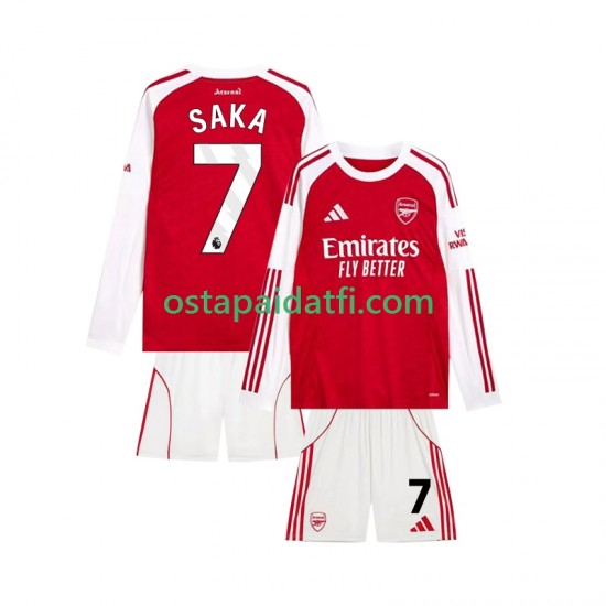 Arsenal Lapset Kotipeli Jalkapallopaidat 2025-2026 Bukayo Saka 7 Pitkähihainen