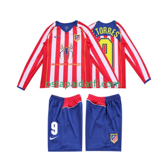 Atlético Madrid Lapset Retro Kotipeli Jalkapallopaidat F TORRES 9 2004 2005 Pitkähihainen