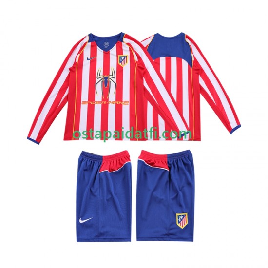 Atlético Madrid Lapset Retro Kotipeli Jalkapallopaidat 2004 2005 Pitkähihainen