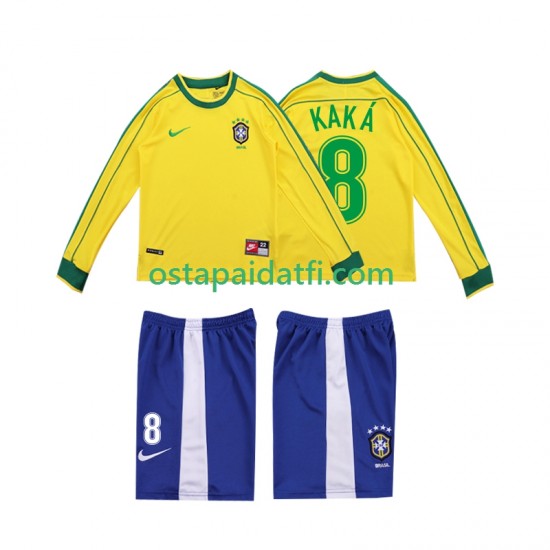 Brasilia Lapset Retro Kotipeli Jalkapallopaidat KAKA 8 1998 Pitkähihainen