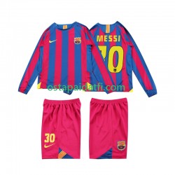 FC Barcelona Lapset Retro Kotipeli Jalkapallopaidat Lionel Messi 10 2005 2006 Pitkähihainen