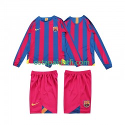 FC Barcelona Lapset Retro Kotipeli Jalkapallopaidat 2005 2006 Pitkähihainen