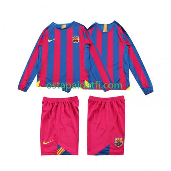 FC Barcelona Lapset Retro Kotipeli Jalkapallopaidat 2005 2006 Pitkähihainen