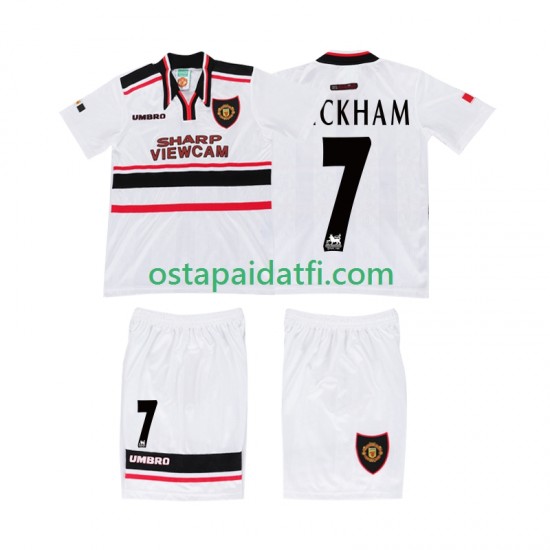 Manchester United Lapset Retro Vieraspeli Jalkapallopaidat BECKHAM 7 1998 Lyhythihainen