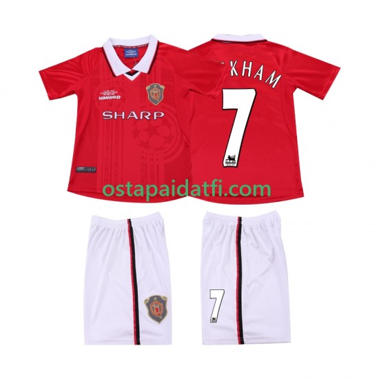Manchester United Lapset Retro Kotipeli Jalkapallopaidat BECKHAM 7 1999 2000 Lyhythihainen