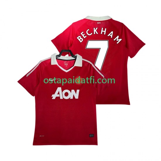 Manchester United Miehet Retro Kotipeli Jalkapallopaidat BECKHAM 7 2010 2011 Lyhythihainen