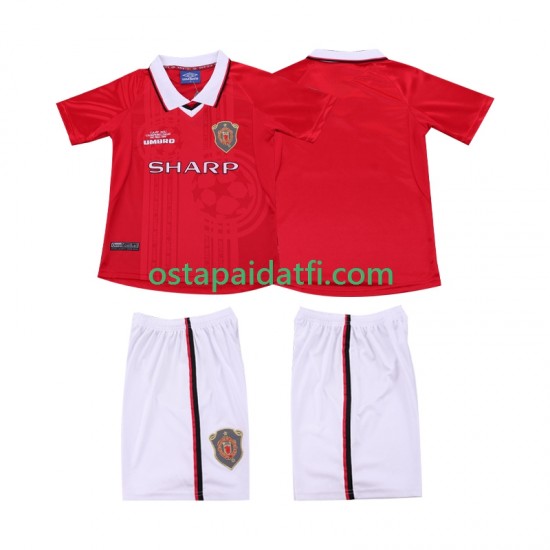 Manchester United Lapset Retro Kotipeli Jalkapallopaidat 1999 2000 Lyhythihainen